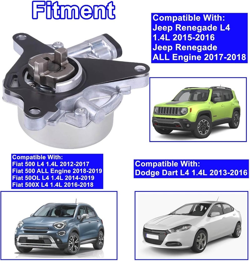 LDCRE Brake Vacuum Pump with Seal Gasket 4892641AC, Fit for Dodge Dart 2013-2016,for Fiat 500 500L 500X 2012-2019,for Jeep Renegade 2015-2018 - Image 3